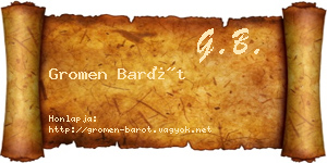 Gromen Barót névjegykártya